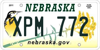 NE license plate XPM772