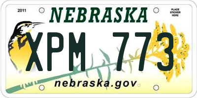 NE license plate XPM773