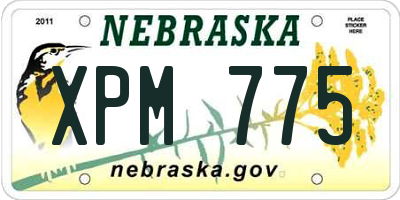 NE license plate XPM775