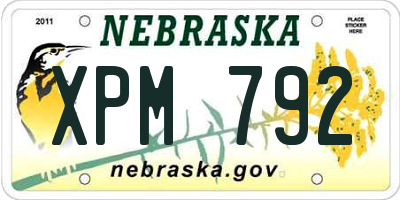 NE license plate XPM792