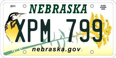 NE license plate XPM799