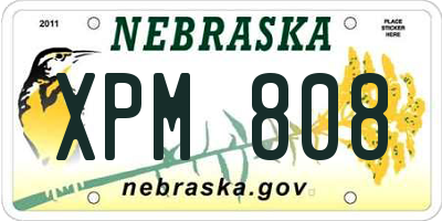NE license plate XPM808