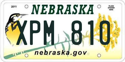 NE license plate XPM810