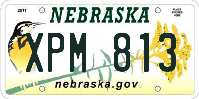 NE license plate XPM813