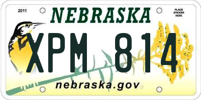 NE license plate XPM814