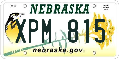 NE license plate XPM815