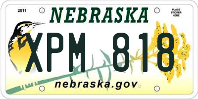 NE license plate XPM818
