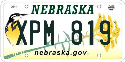 NE license plate XPM819