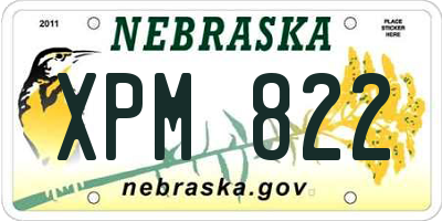 NE license plate XPM822
