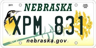 NE license plate XPM831