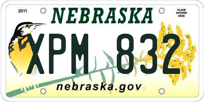 NE license plate XPM832