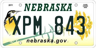 NE license plate XPM843