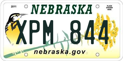 NE license plate XPM844