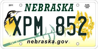 NE license plate XPM852