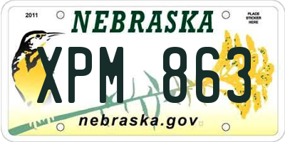 NE license plate XPM863