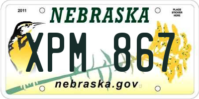 NE license plate XPM867