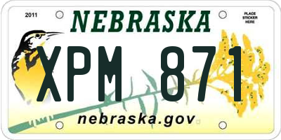 NE license plate XPM871