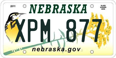 NE license plate XPM877