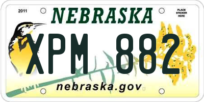 NE license plate XPM882