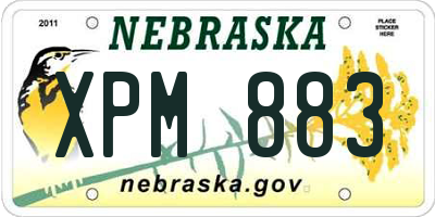 NE license plate XPM883