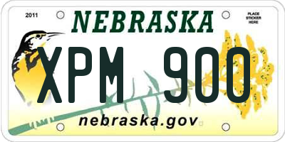 NE license plate XPM900