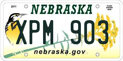 NE license plate XPM903