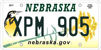 NE license plate XPM905
