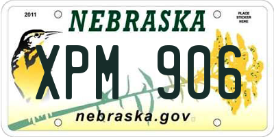 NE license plate XPM906