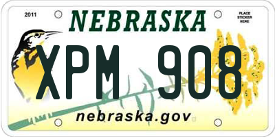 NE license plate XPM908