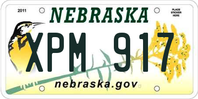 NE license plate XPM917