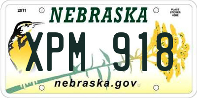 NE license plate XPM918