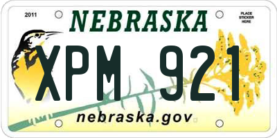 NE license plate XPM921
