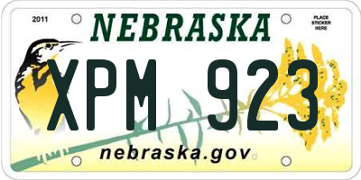 NE license plate XPM923