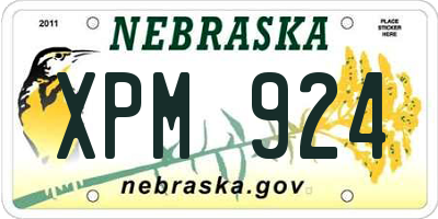 NE license plate XPM924