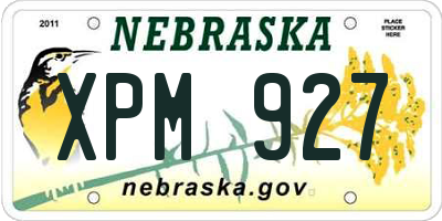 NE license plate XPM927