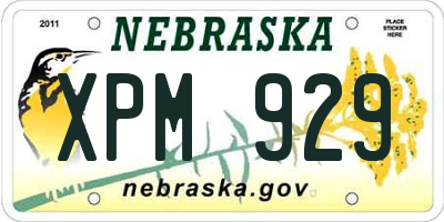 NE license plate XPM929