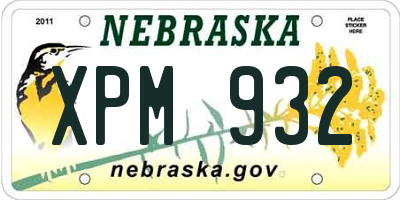 NE license plate XPM932