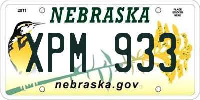 NE license plate XPM933