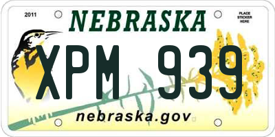 NE license plate XPM939