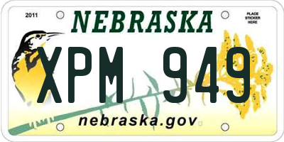 NE license plate XPM949