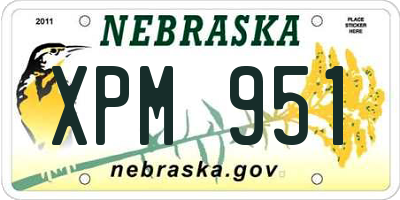 NE license plate XPM951