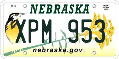 NE license plate XPM953