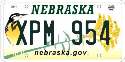 NE license plate XPM954