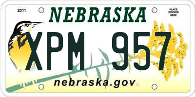 NE license plate XPM957