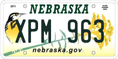NE license plate XPM963