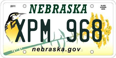 NE license plate XPM968