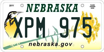 NE license plate XPM975