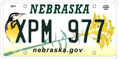 NE license plate XPM977