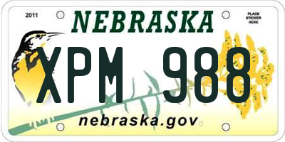 NE license plate XPM988