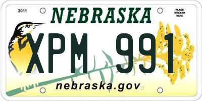 NE license plate XPM991